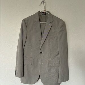 Gray Pinstripe 3 Piece Suit Set